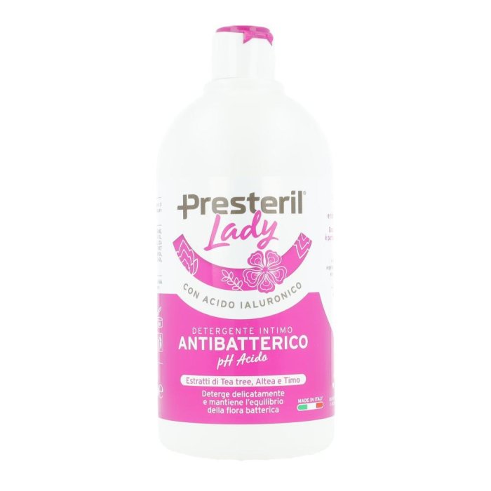 Presteril Lady detergente intimo antibatterico 500 ml con tea tree, altea e timo bio