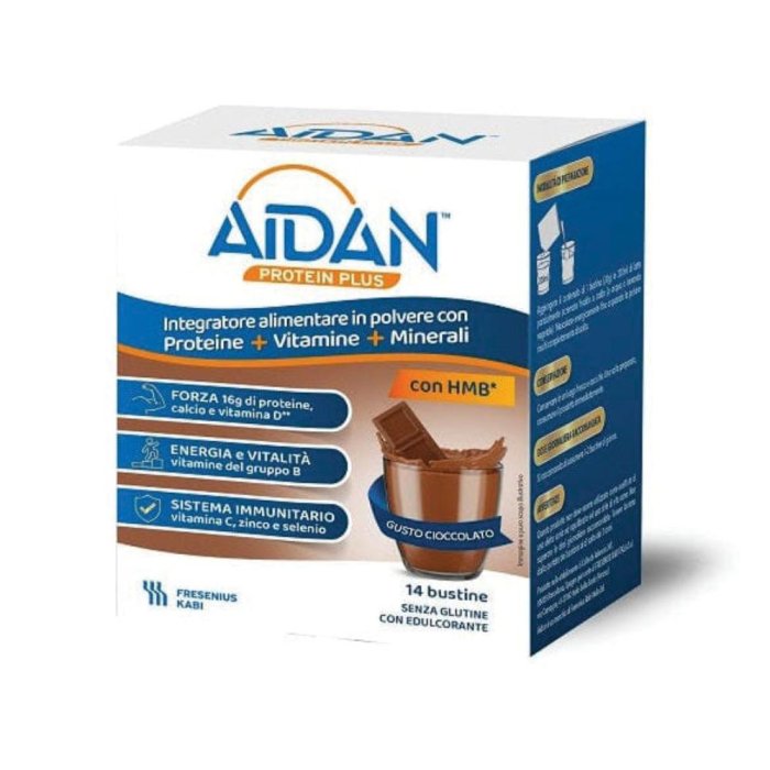Aidan Protein Plus cioccolato 14 bustine - integratore proteico gusto cacao