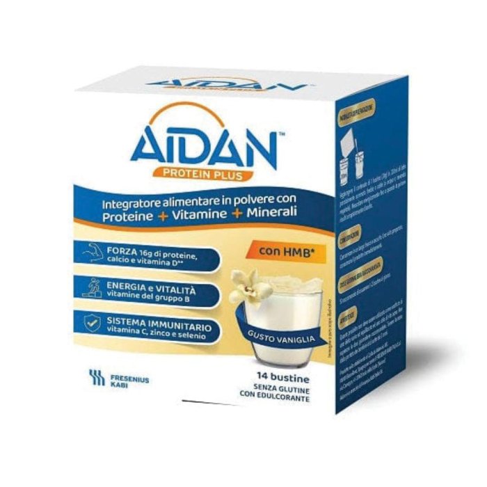 Aidan Protein Plus vaniglia 14 bustine - integratore proteico gusto vaniglia
