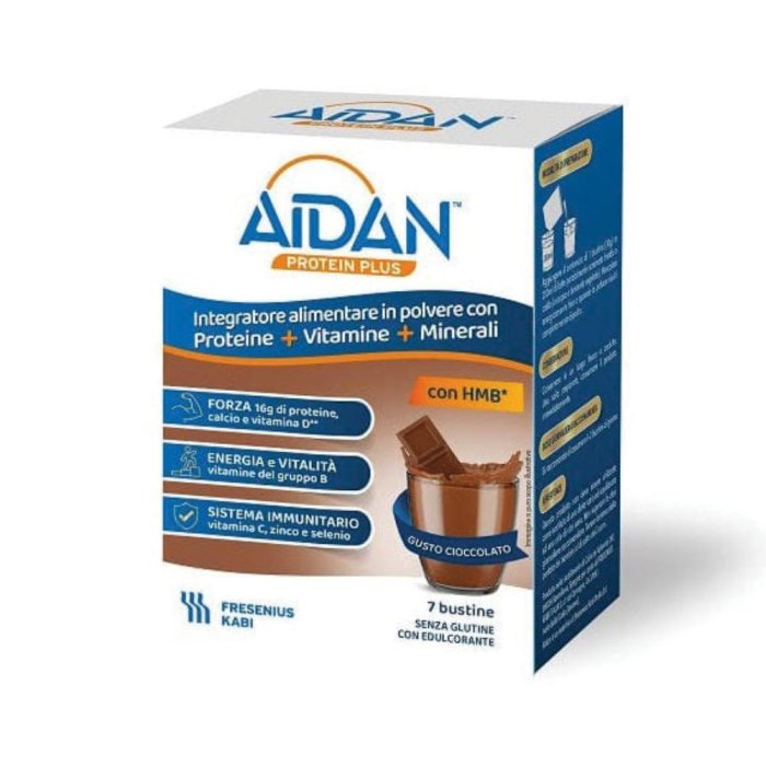 Aidan Protein Plus cioccolato 7 bustine - integratore proteico monodose al cacao