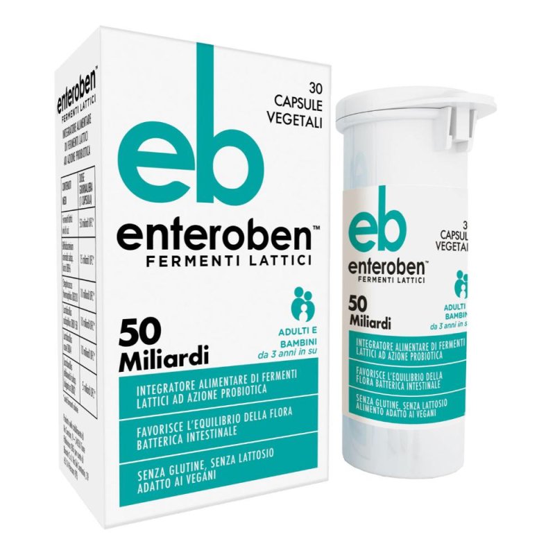 Enteroben 50 Mld Knysna 30 Capsule Probiotico Alta Concentrazione Per Equilibrio Della Flora Intestinale