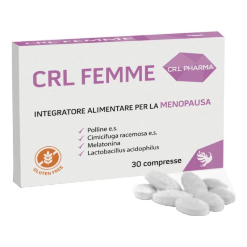 CRL Femme Integratore Donna Menopausa 30 Compresse per Benessere Ormonale e Sollievo dai Sintomi Climaterio