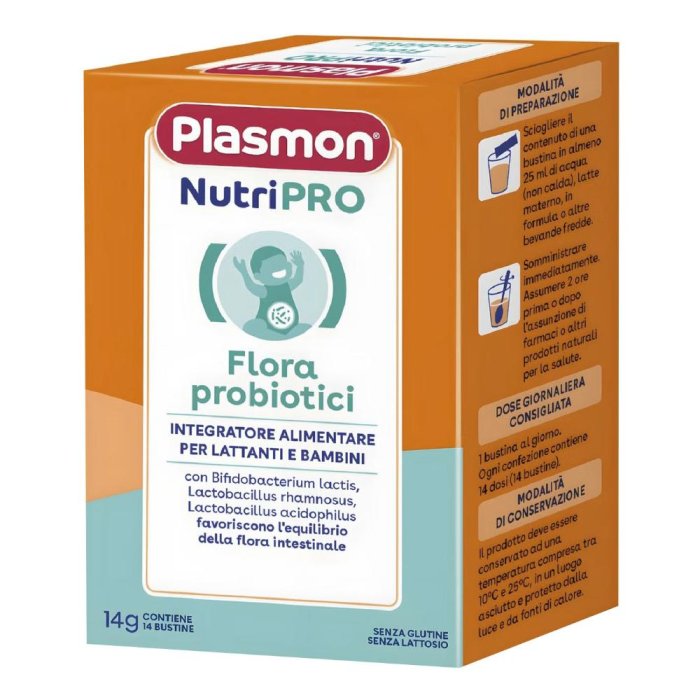Plasmon Nutripro Flora Prob 14 bustine - integratore probiotico per flora intestinale