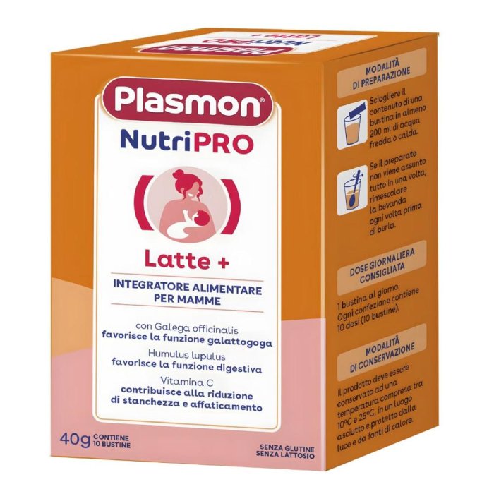 Plasmon Nutripro Latte+ 10 bustine - integratore per supporto nutrizionale con latte