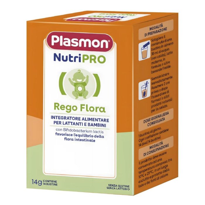 Plasmon Nutripro Rego Flora 14 bustine - integratore per regolarita intestinale bambini