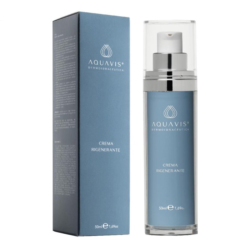 Aquavis Crema Rigenerante Viso 50 ml Idratante Nutriente Antiage per Pelle Secca e Sensibile