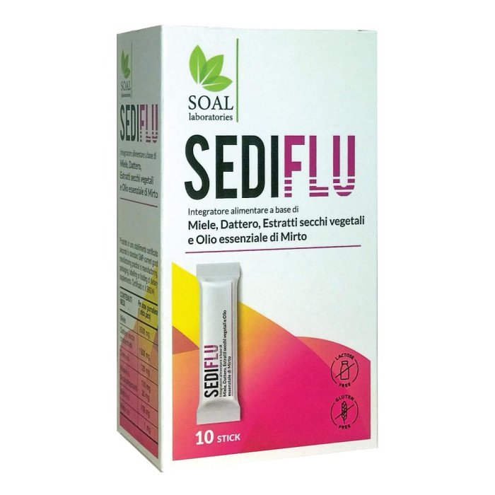 Sediflu 10 Stick Integratore Alimentare in Stick Orali per Gola e Vie Respiratorie