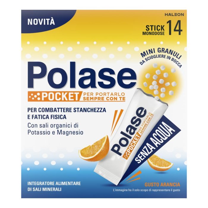 Polase Pocket integratore alimentare con sali organici di Magnesio e Potassio 14 stick