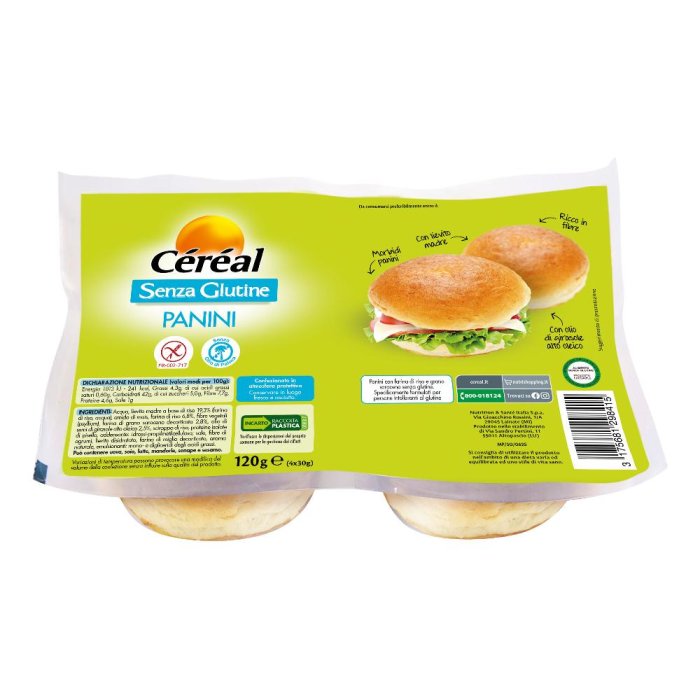 Cereal panini senza glutine 4 pezzi - panini morbidi senza glutine