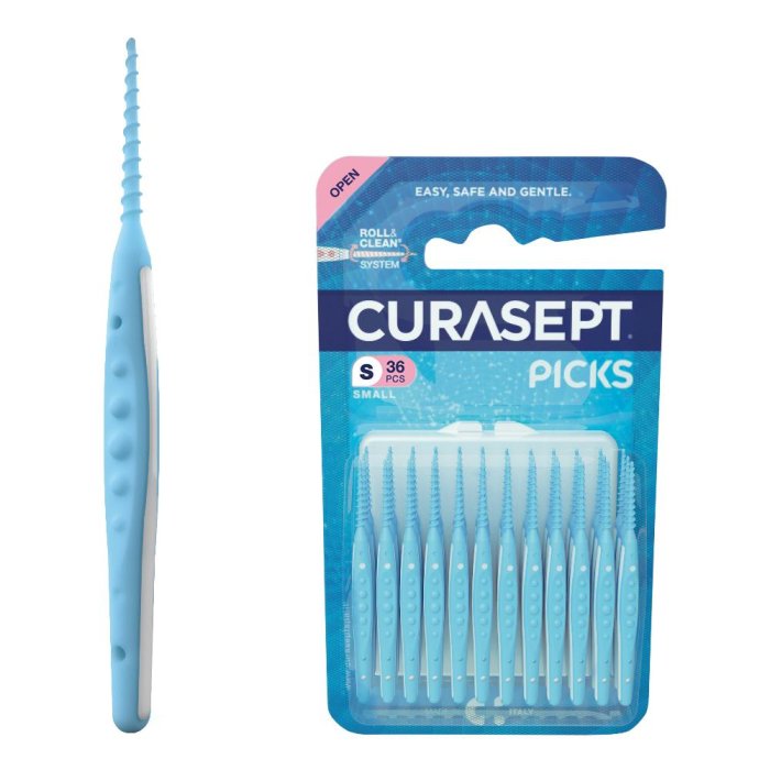 Curasept Picks Small 36 Pezzi – Scovolini Interdentali Morbidi per Pulizia Profonda degli Spazi Interdentali