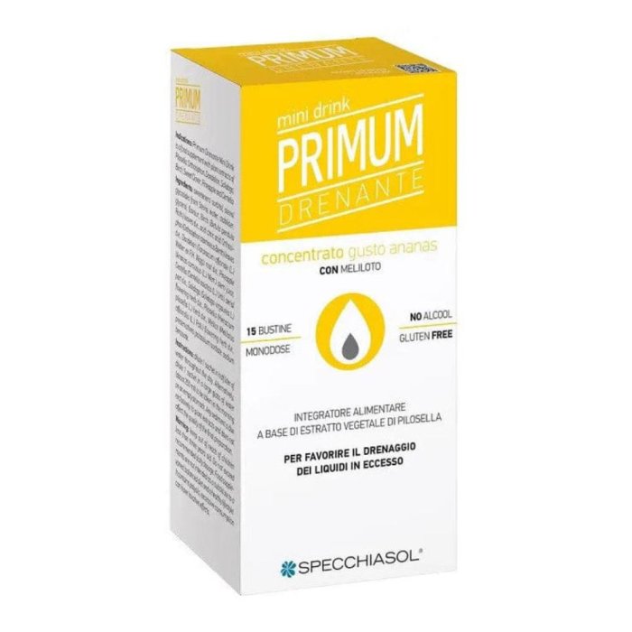 Specchiasol Primum - Drenante Integratore Minidrink gusto Ananas 15 stick