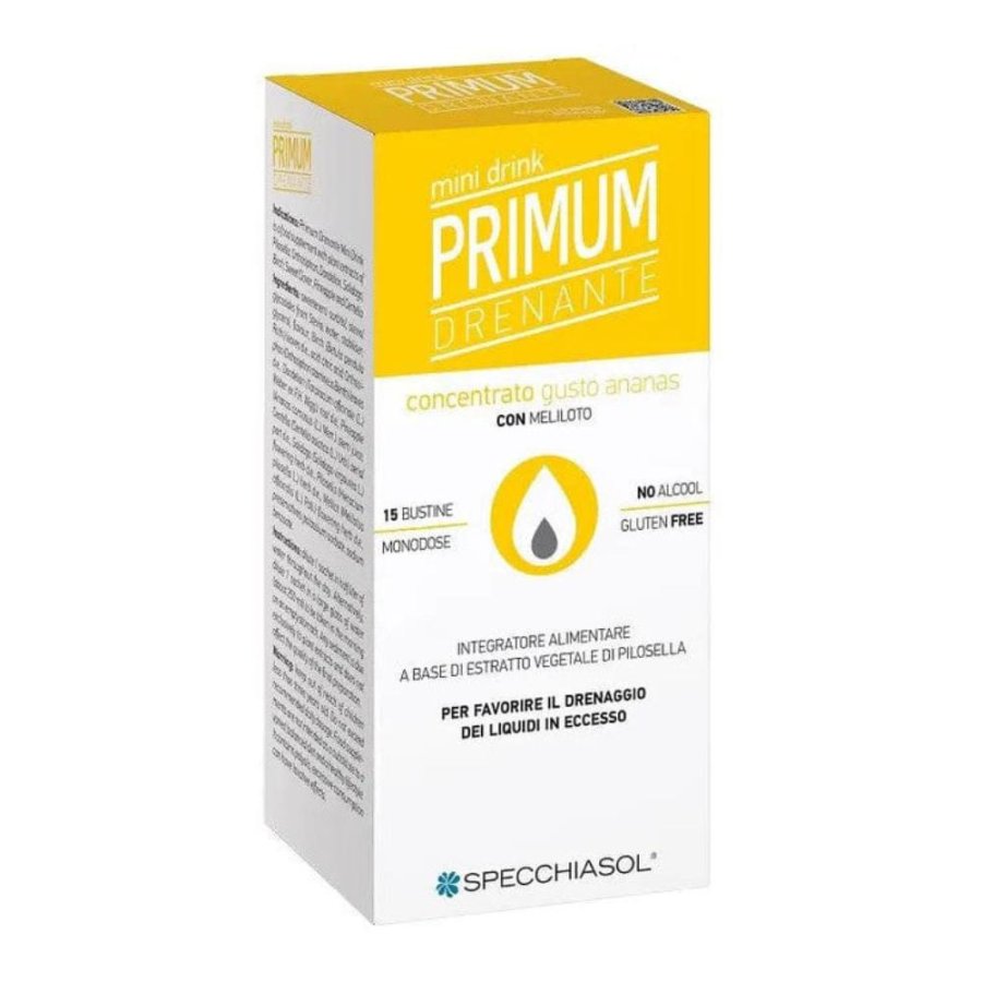 Specchiasol Primum - Drenante Integratore Minidrink gusto Ananas 15 stick Specchiasol Primum - Drenante Integratore Minidrink gusto Ananas 15 stick