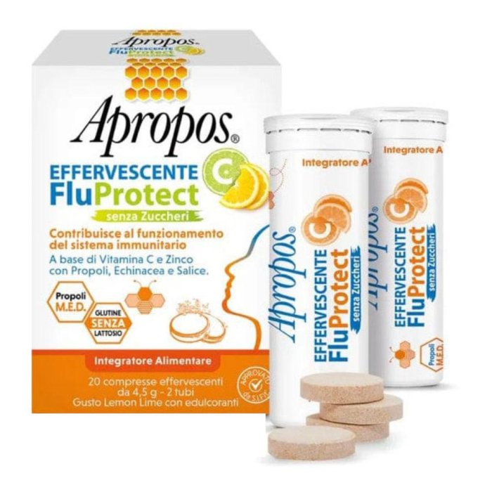Apropos FluProtect integratore vitamina C e zinco 20 compresse effervescenti 90 g