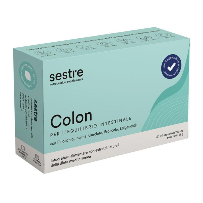 Colon Integratore Alimentare 40 Capsule per Benessere Intestinale e Regolarità del Colon Colon Integratore Alimentare 40 Capsule per Benessere Intestinale e Regolarità del Colon