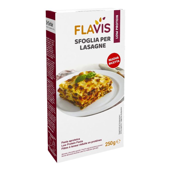 Flavis Sfoglia Lasagne 250 g - pasta dietetica per lasagne a ridotto contenuto proteico