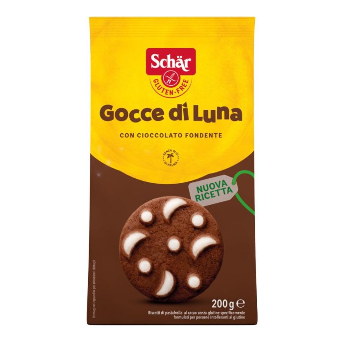 Schar senza glutine gocce di luna con cioccolato fondente 200 grammi