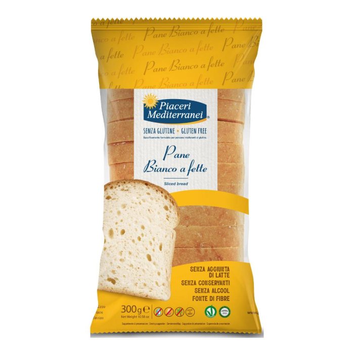 Piaceri Mediterranei Pane Bianco a Fette Senza Glutine 300 grammi