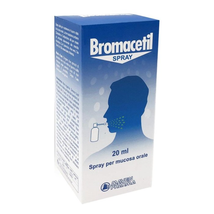 Bromacetil Spray Gola 20 ml – Spray Orale Lenitivo per Irritazione e Mal di Gola