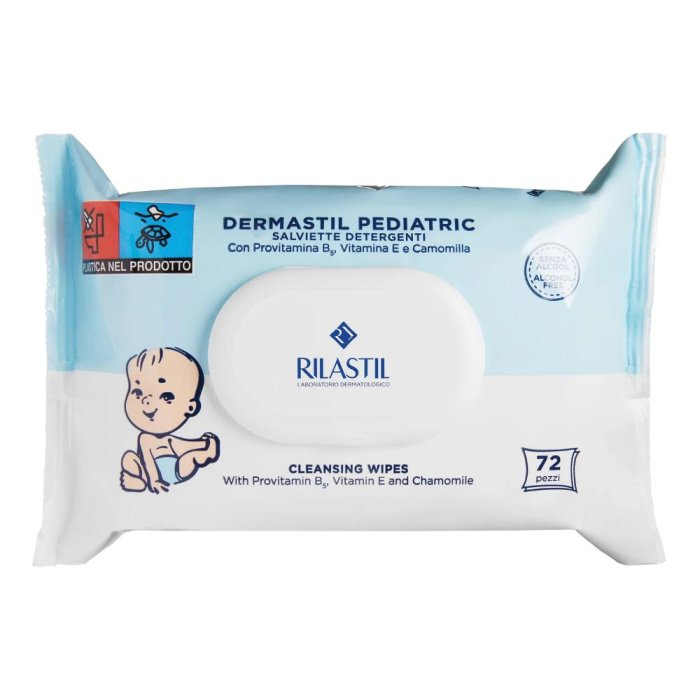 Rilastil Dermastil Pediatric - Salviette Detergenti Cambio Pannolino 72 Salviettine