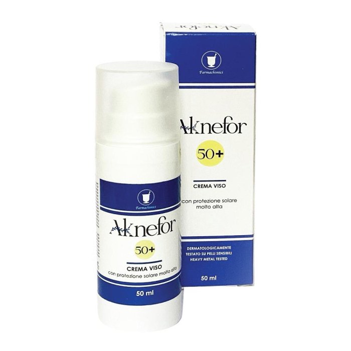 AKNEFOR 50+ Crema Viso Anti Età 50 millilitri per Pelle Matura Old Skin con Imperfezioni e Tendenza Acneica