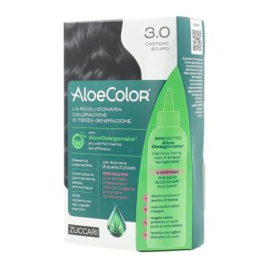 Zuccari AloeColor - Tintura per Capelli Colore 3.0 Castano Scuro 1 Kit