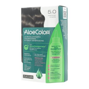 Zuccari AloeColor - Tintura per Capelli Colore 5.0 Castano Chiaro 1 Kit