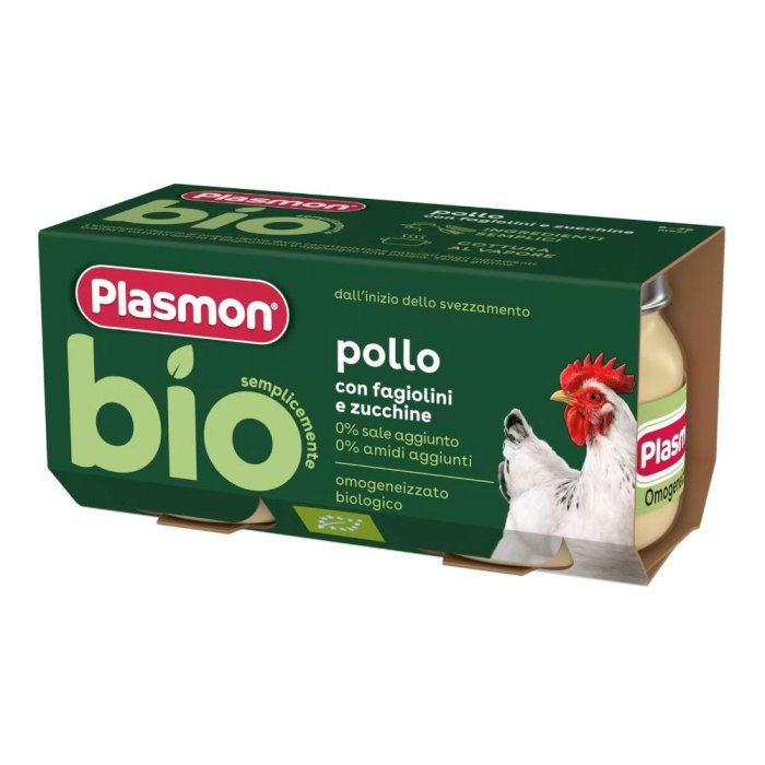 Plasmon Bio omogeneizzato pollo e fagiolini 2x vasetti - omogeneizzato biologico per bambini