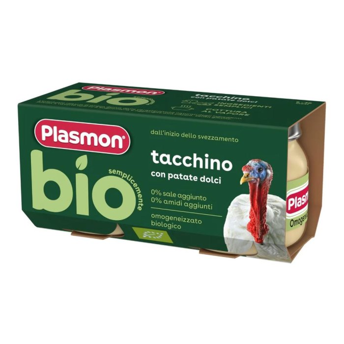 Plasmon Bio omogeneizzato tacchino 2x vasetti - omogeneizzato di tacchino biologico per lo svezzamento