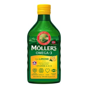 Mollers Omega 3 olio limone 250 ml - olio di fegato di merluzzo gusto limone
