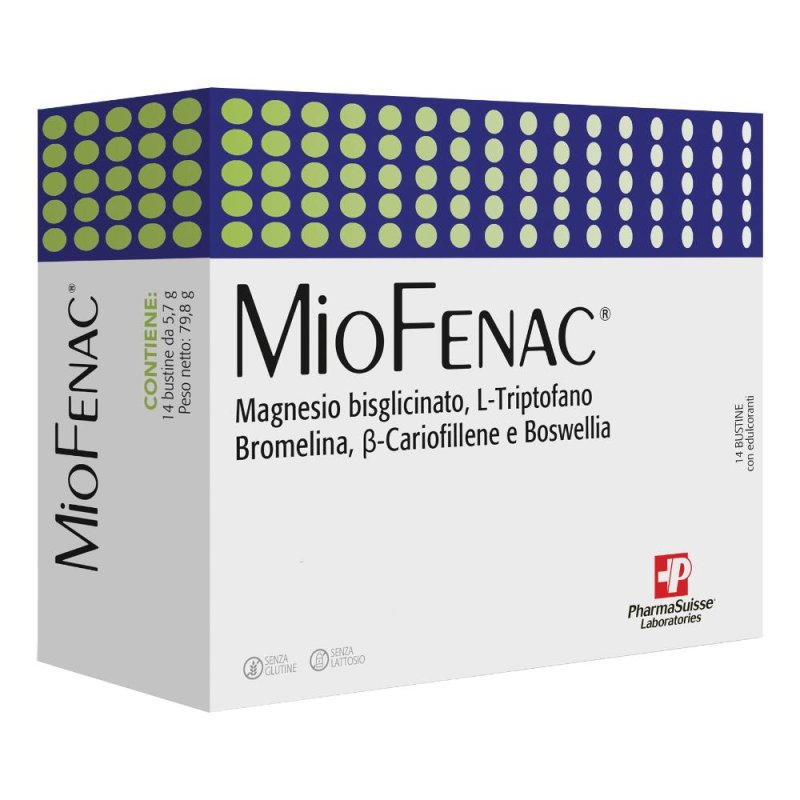 Miofenac integratore alimentare per la funzione muscolare e il benessere generale 14 bustine 