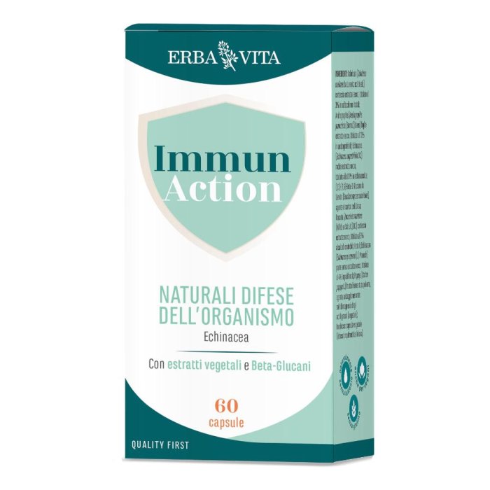 Immun Action 60 Capsule Erba Vita Integratore per il Sistema Immunitario e le Difese Naturali