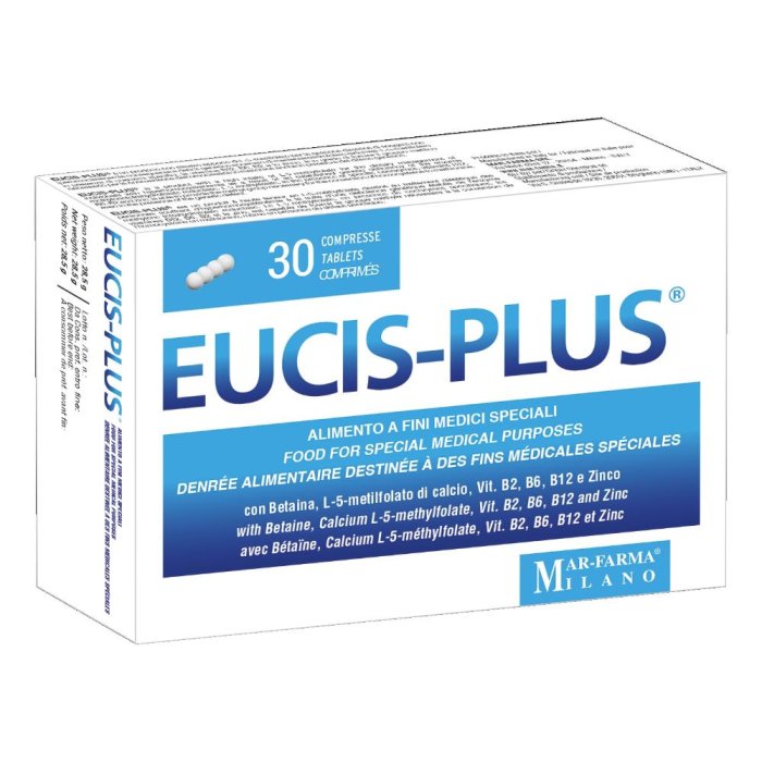 Eucis Plus Integratore Alimentare 30 Compresse | Supporto Metabolismo Omocisteina con Folato e Vitamine del Gruppo B