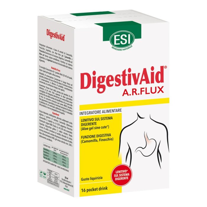 ESI Digestivaid Flux 16 Compresse Masticabili Integratore per Digestione e Reflusso Acido