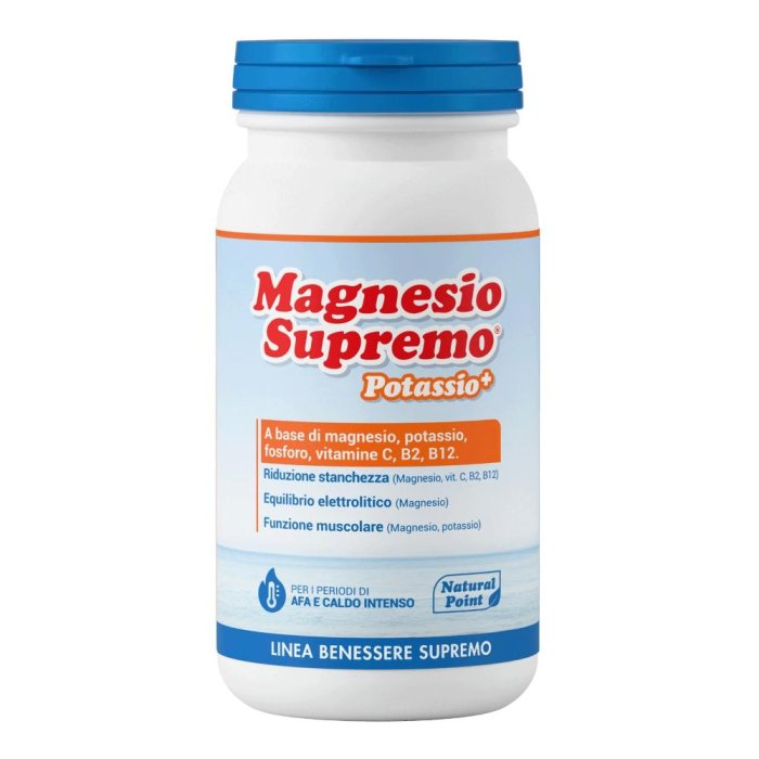 Magnesio Supremo con Potassio 150 g – Integratore di Magnesio e Potassio in Polvere per Stanchezza, Crampi Muscolari e Benessere Nervoso