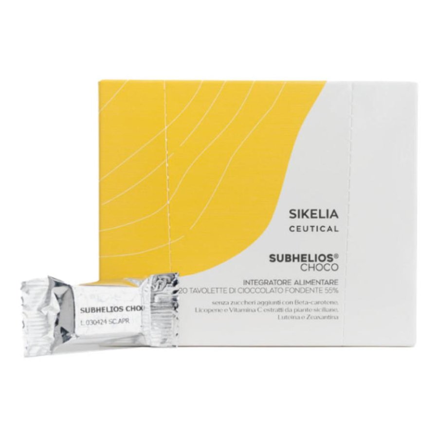 Subhelios Choco barrette cioccolato 20x7 g - snack al cioccolato funzionale