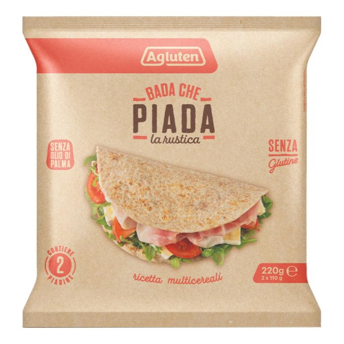Agluten Bada Piada Rust 220 g - piadina rustica senza glutine pronta da farcire