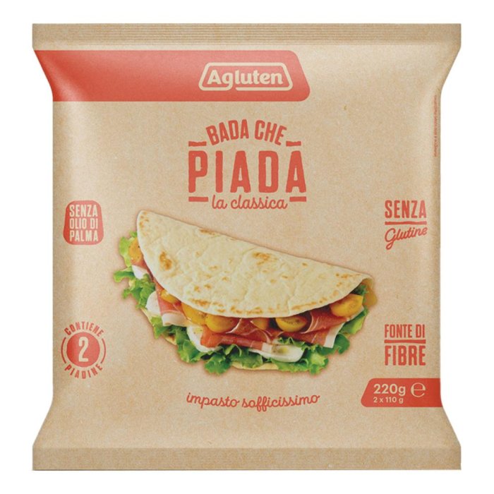 Agluten Bada Piada classica 220 g - piadina senza glutine pronta da farcire