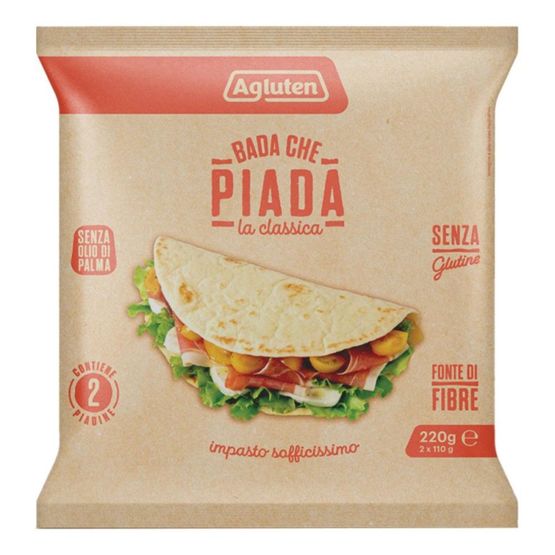 Agluten Bada Piada classica 220 g - piadina senza glutine pronta da farcire