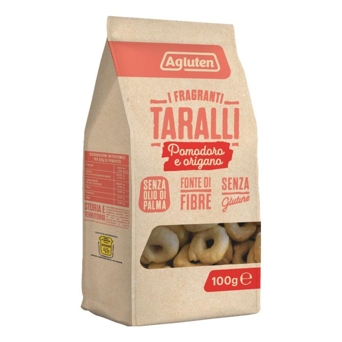 Agluten taralli pomodoro e origano 100 g - taralli senza glutine gusto pizza