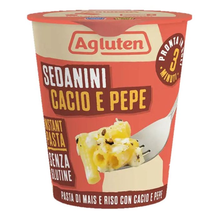 Agluten Sedanini cacio e pepe 70 g - pasta senza glutine gusto cacio e pepe