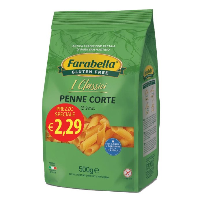 Pasta Penne Farabella Senza Glutine 500 g - Pasta di Mais e Riso di Alta Qualità per Celiaci