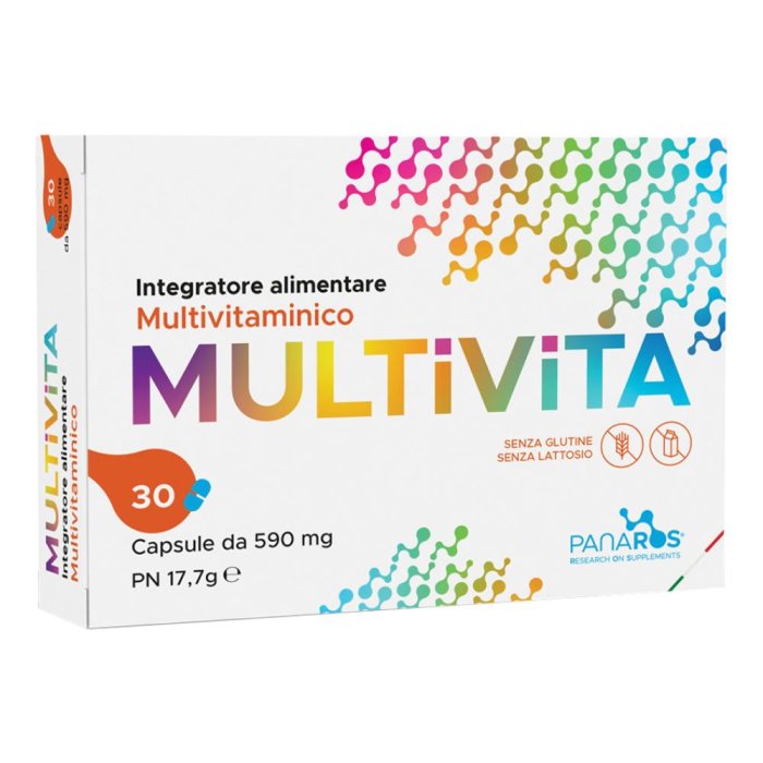 Panaros Multivita Integratore Multivitaminico e Minerale per Energia e Benessere Quotidiano 30 Capsule