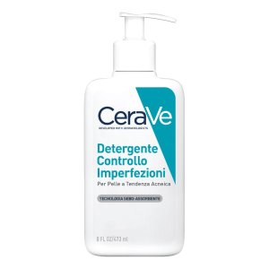   Cerave Detergente viso con acido salicilico 473 ml – Gel purificante per pelli a tendenza acneica