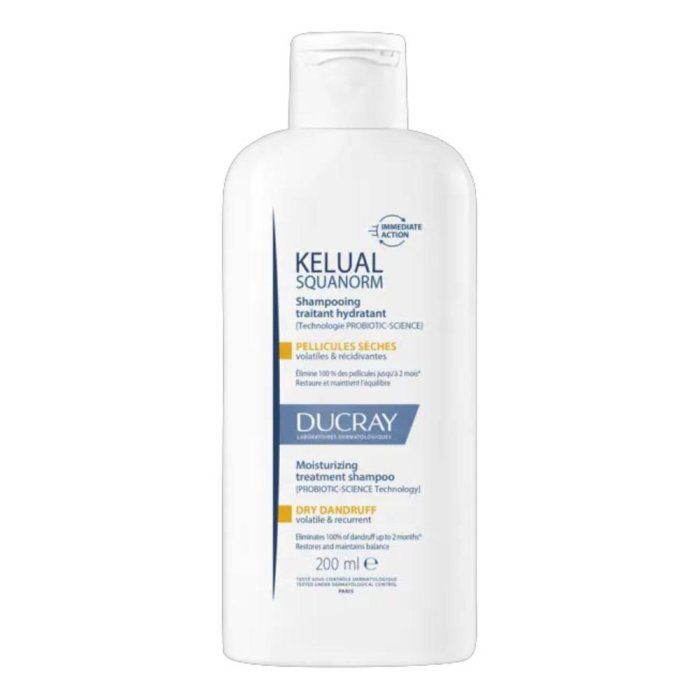 Ducray Kelual-Squanorm Shampoo per Forfora Secca: Trattamento Efficace per Forfora Secca e Cuoio Capelluto Irritato 200 ml