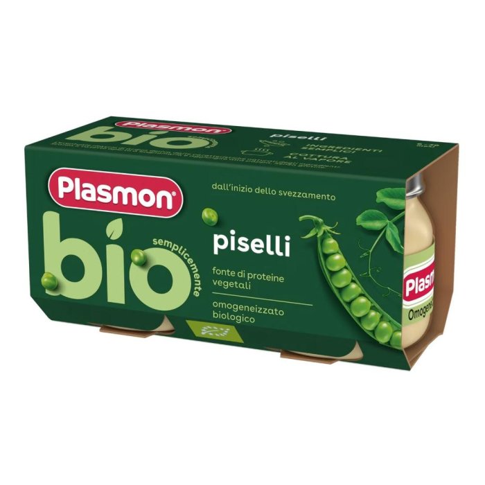 Plasmon Bio omogeneizzato piselli 2x vasetti - omogeneizzato vegetale biologico per bambini