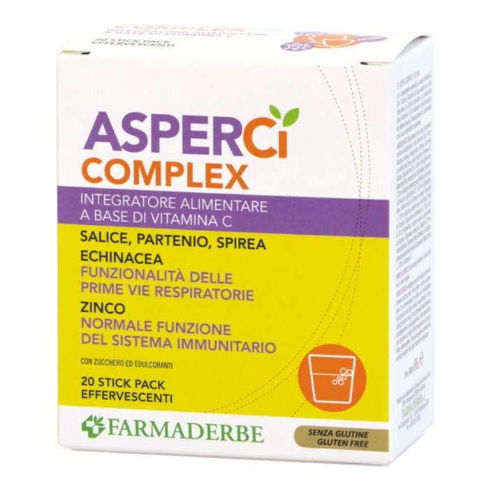 Farmaderbe Asper Ci Complex Integratore Sistema Immunitario 20 Stick Pack Effervescenti