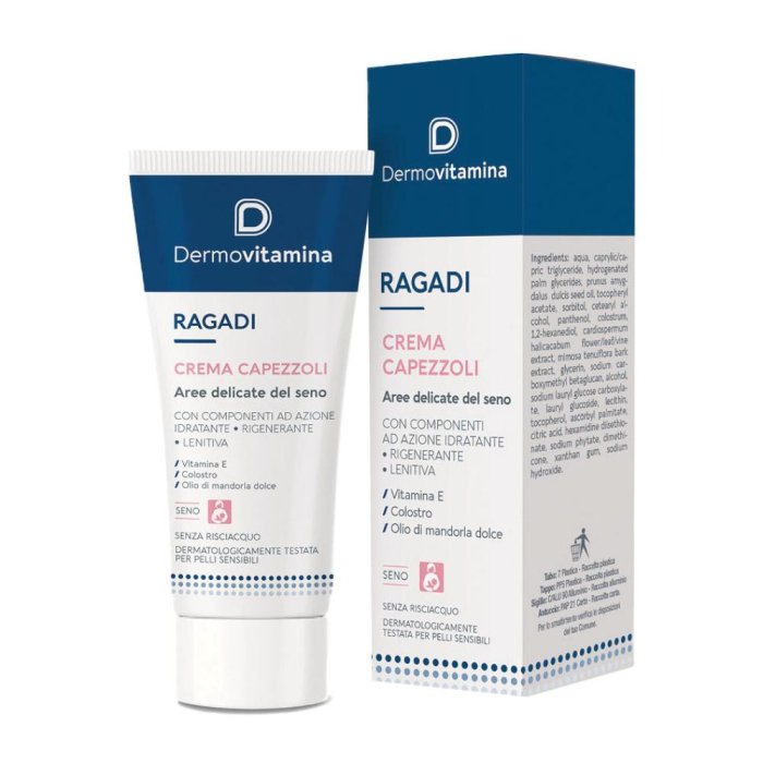 Dermovitamina Ragadi Crema Capezzoli Seno 30 ml – Trattamento Lenitivo e Riparatore per Ragadi da Allattamento