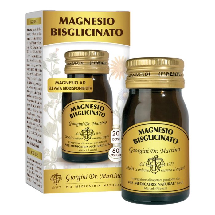 Magnesio Bisglicinato con Vitamina B6 e Selenio - Integratore Alimentare 60 Pastiglie