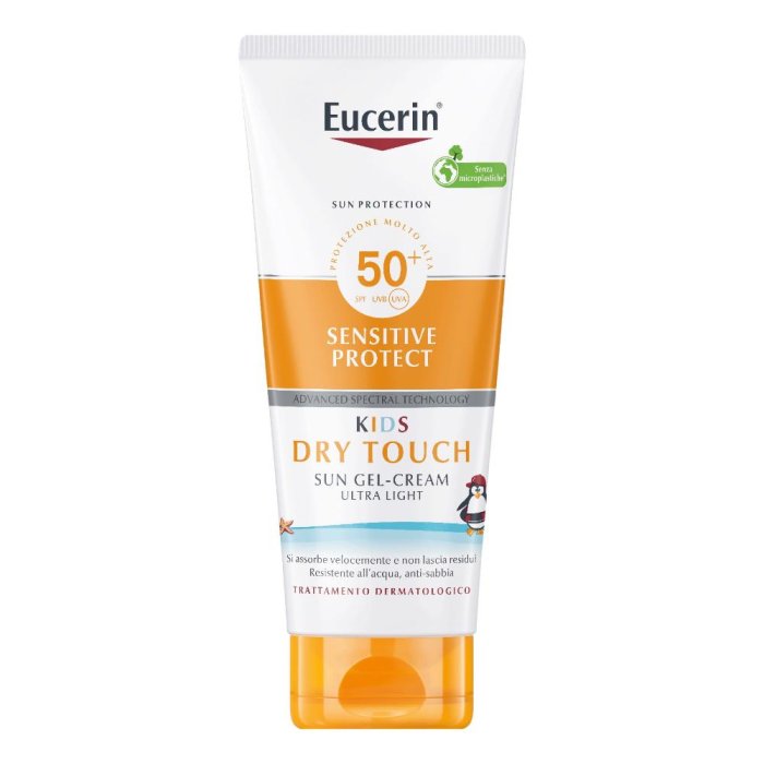 Eucerin Sensitive Protect Kids Dry Touch Sun Gel-Crema 200ml SPF50+  protezione solare molto alta per bambini