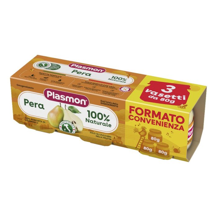 Plasmon Omogeneizzato pera 3x80 g - omogeneizzato alla pera per svezzamento